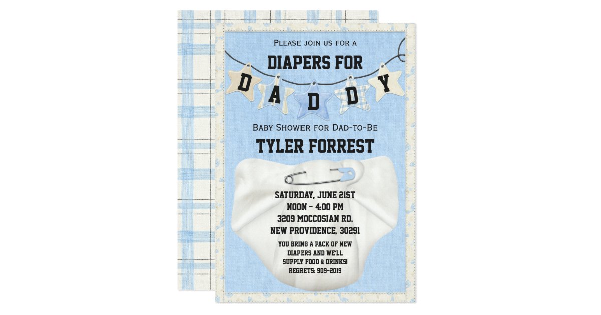 Diapers for Daddy Baby Shower Invitation Zazzle