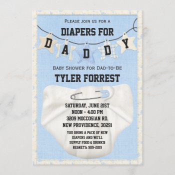 Diapers For Daddy Baby Shower Invitation by eventfulcards at Zazzle