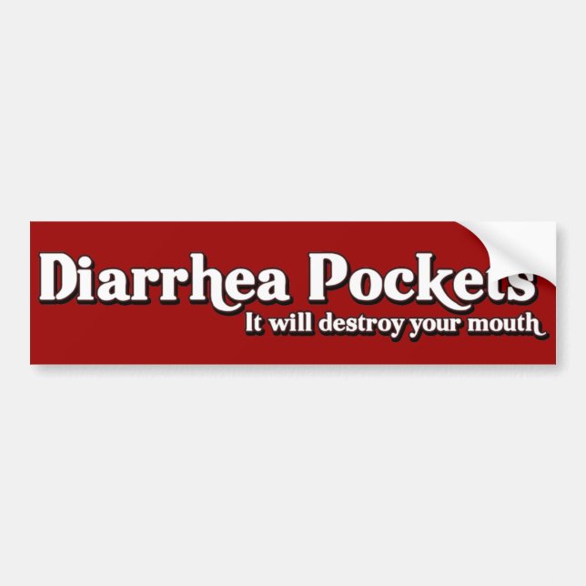 Diarrhea Pockets Mr. Funny  Parody Bumper Sticker (Front)