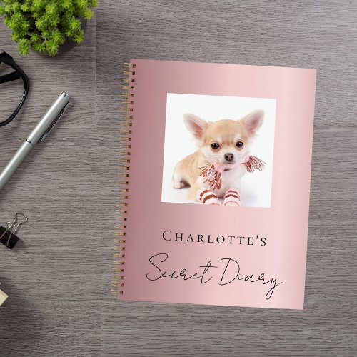 Diary dog pet photo pink notebook