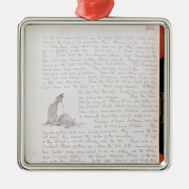 Diary Entry for 9th January, 1902 Metal Ornament (Front)