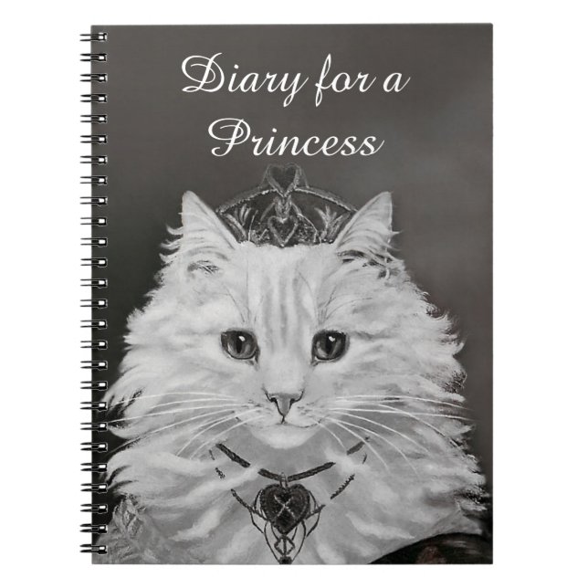 Diary for a Princess - Cat Queen of Hearts Notebook (Front)