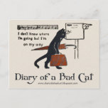 Diary Of A Bad Cat Postcard (vintage Black Cat) at Zazzle