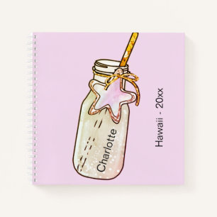 Diary summer blush pink jar bottle name notebook