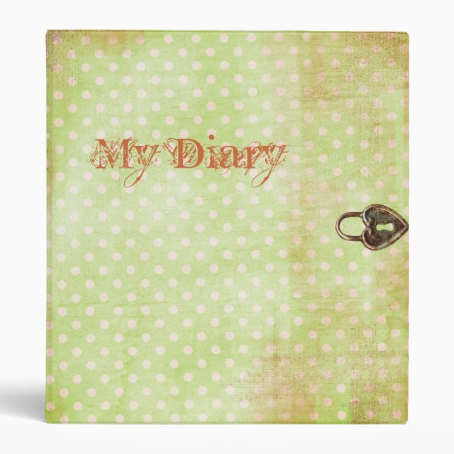 Diary with Graphic Heart Lock 3 Ring Binder (Front)