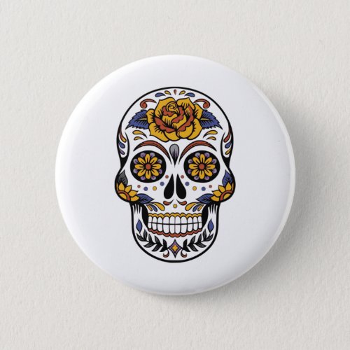 Dias de los muertos Skull design Button