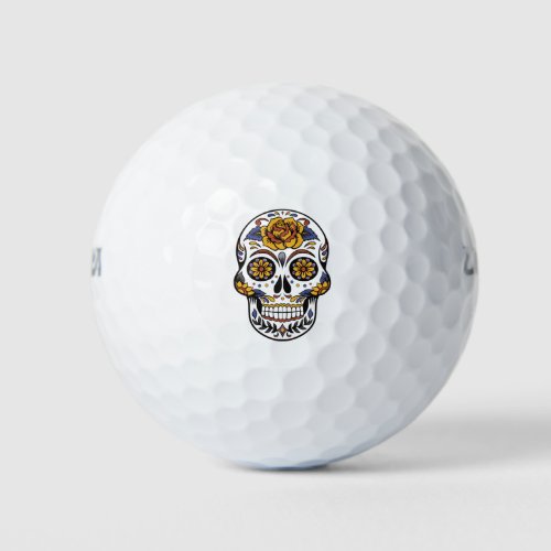 Dias de los muertos Skull design Golf Balls