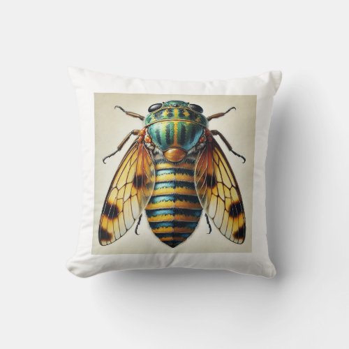 Diaspididae Insect Dorsal View 260624IREF106 _ Wat Throw Pillow