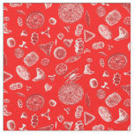 Diatoms Red Fabric
