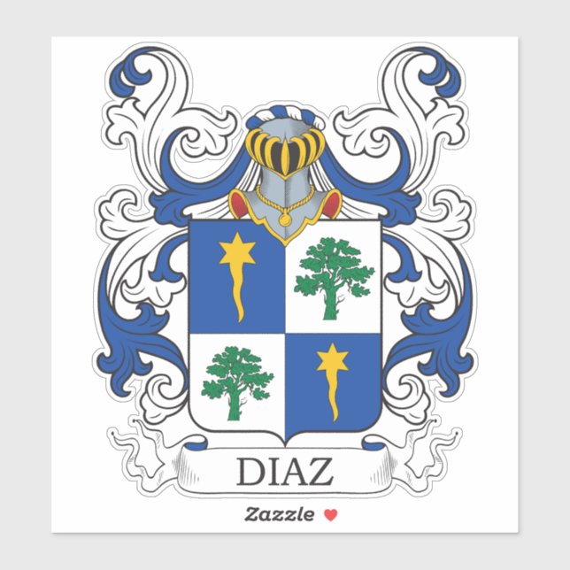 Diaz Family Crest Sticker (Sheet)