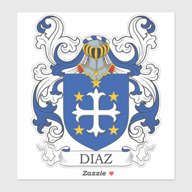 Diaz Family Crest Sticker (Sheet)