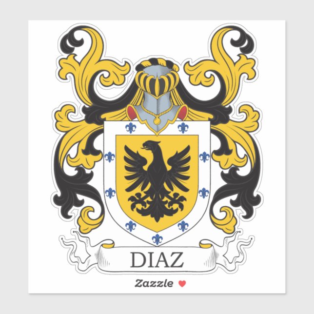 Diaz Family Crest Sticker (Sheet)