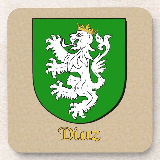 Diaz Family Shield Coaster (Front)