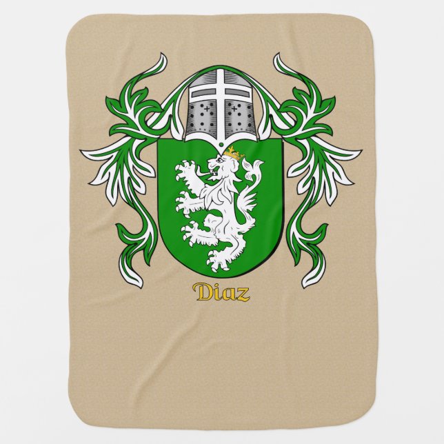 Diaz Heraldic Shield and Mantling Swaddle Blanket (Front)