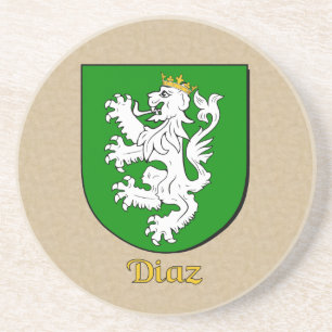 Diaz Heraldic Shield Drink Coaster