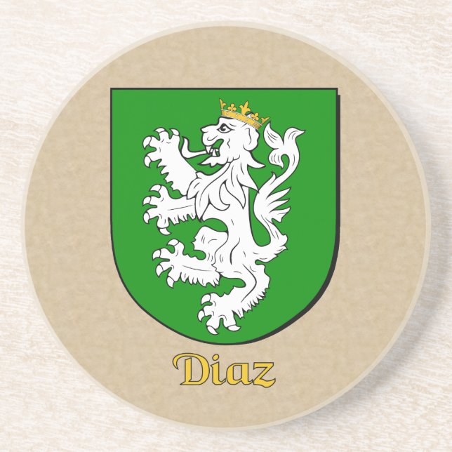 Diaz Heraldic Shield Drink Coaster (Front)