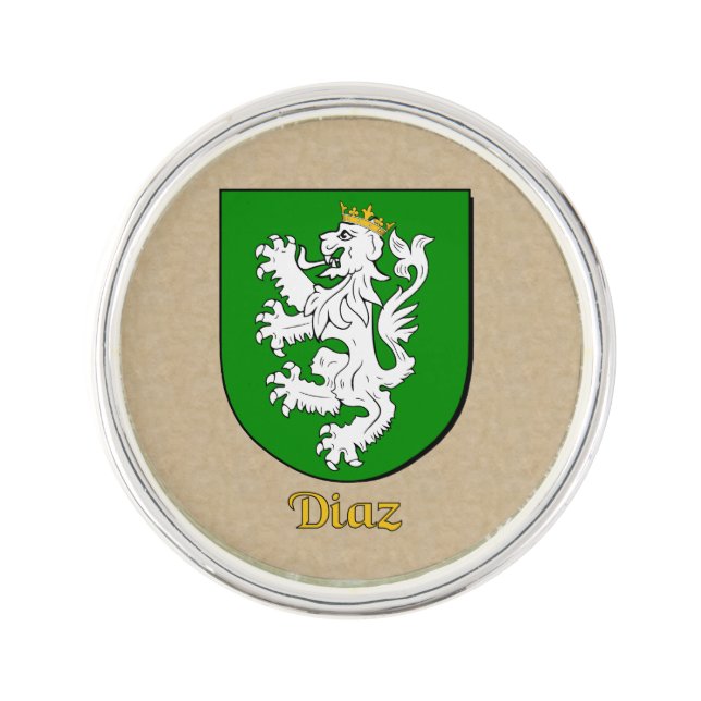 Diaz Historical Shield Lapel Pin (Front)