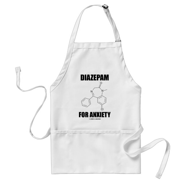 Diazepam For Anxiety (Light Chemical Molecule) Adult Apron (Front)