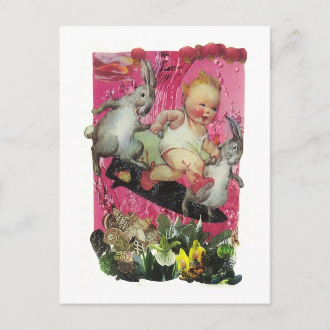 Dibble_Artworks_049_Surfing_Bunnies Postcard (Front)