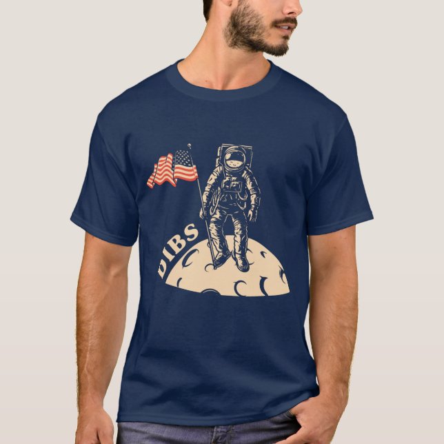 Dibs Man in the Moon Mens  T-Shirt (Front)