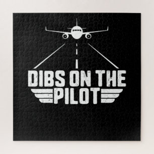 Dibs On Pilot Aviation Aircraft Plane Girlfriend Jigsaw Puzzle