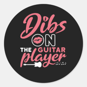 Dibs on the Guitar Player Classic Round Sticker