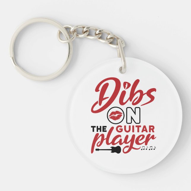 Dibs on the Guitar Player Keychain (Front)