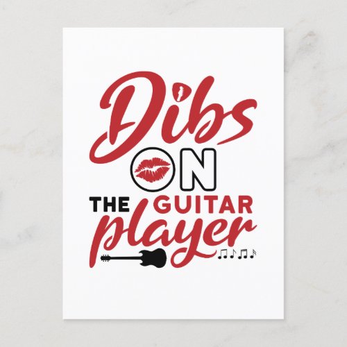 Dibs on the Guitar Player Postcard