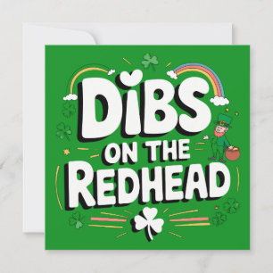 Dibs On The Redhead Funny St Patrick's Day Invitation