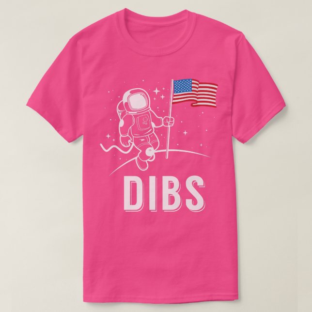 Dibs Patriotic American Moon  T-Shirt (Design Front)