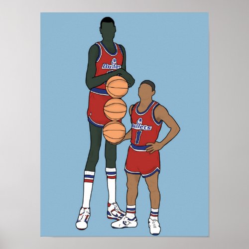 Dibujo de Bol y Bogues NBA Poster
