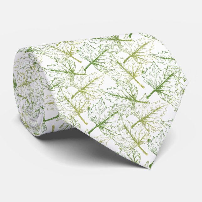 dibujo de hojas verde degradado neck tie (Rolled)