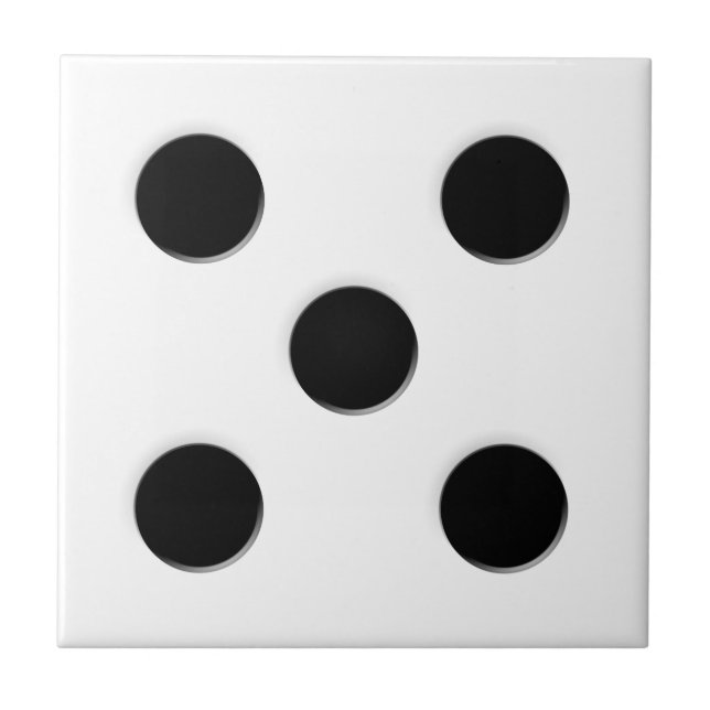 Dice 5 Pips Ceramic Tile (Front)