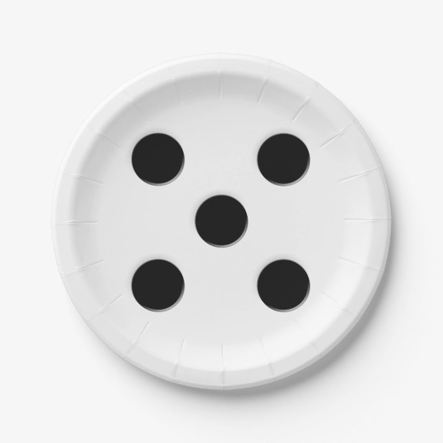 Dice 5 Pips Paper Plates (Front)