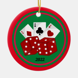 Dice and Cards Casino Christmas Ornaments