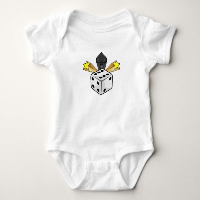 Dice at Poker with Spades & Stars Baby Bodysuit (Front)