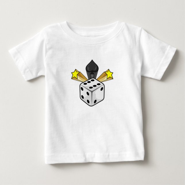 Dice at Poker with Spades & Stars Baby T-Shirt (Front)