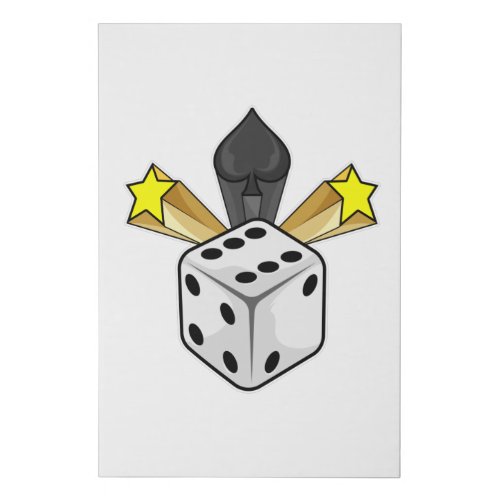 Dice at Poker with Spades  Stars Faux Canvas Print