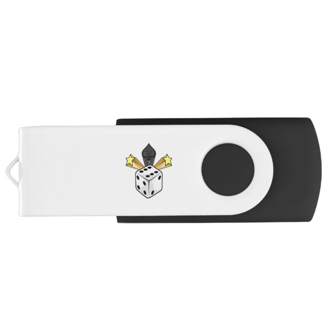 Dice at Poker with Spades & Stars Flash Drive (Back)