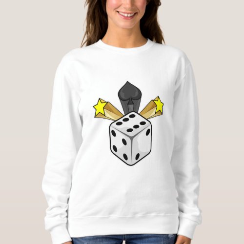 Dice at Poker with Spades  Stars Sweatshirt