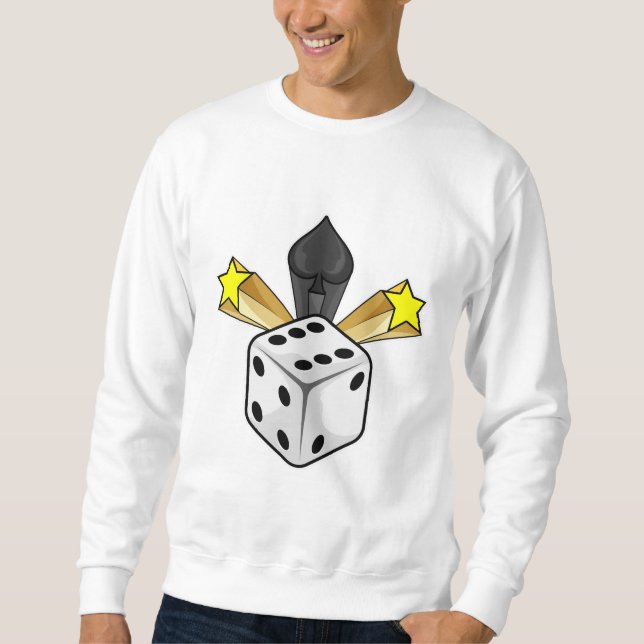 Dice at Poker with Spades & Stars Sweatshirt (Front)