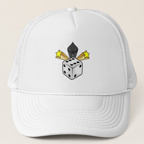 Dice at Poker with Spades  Stars Trucker Hat