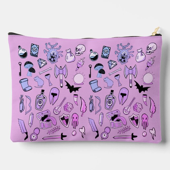 Dice Bag - RPG Pattern (Pink) (Back)