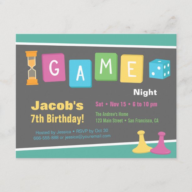 Game Night Party Invitations | Zazzle