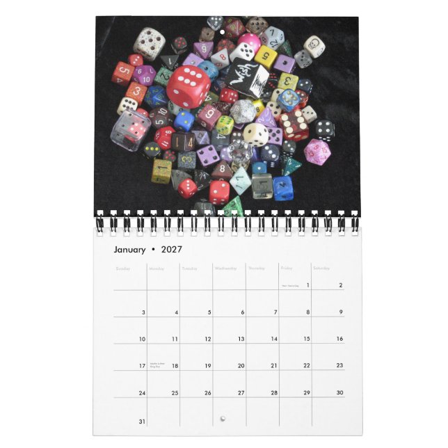 Dice Calendar (Jan 2027)