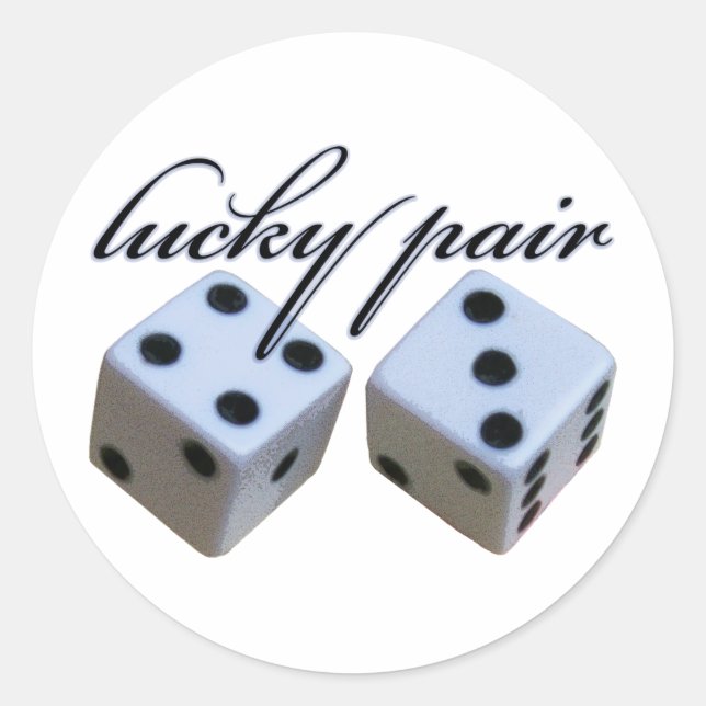 dice classic round sticker (Front)