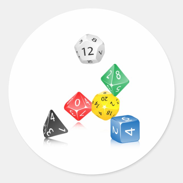 Dice Classic Round Sticker (Front)