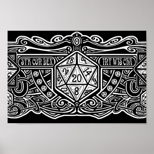 Dice Deco D20 for Dark Items Poster (Front)