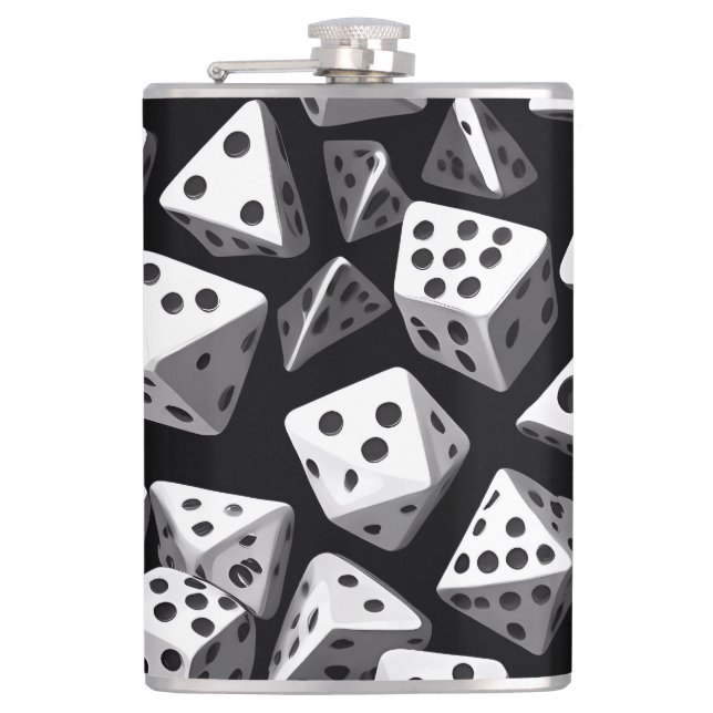 Dice Delight: A Geometric Cascade Flask (Front)