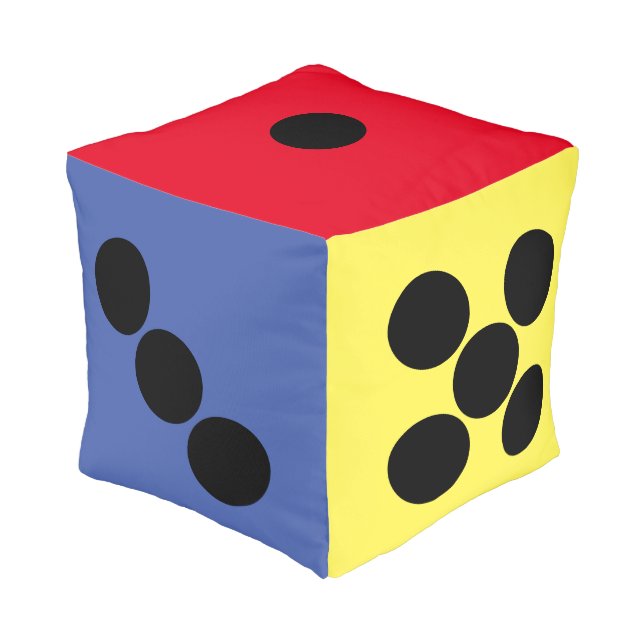Dice Game Cube Pouf (Angled Back)